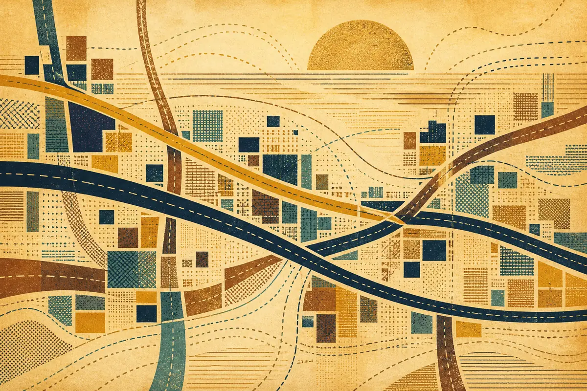 Abstract illustrated map composition for Severna Park, United States