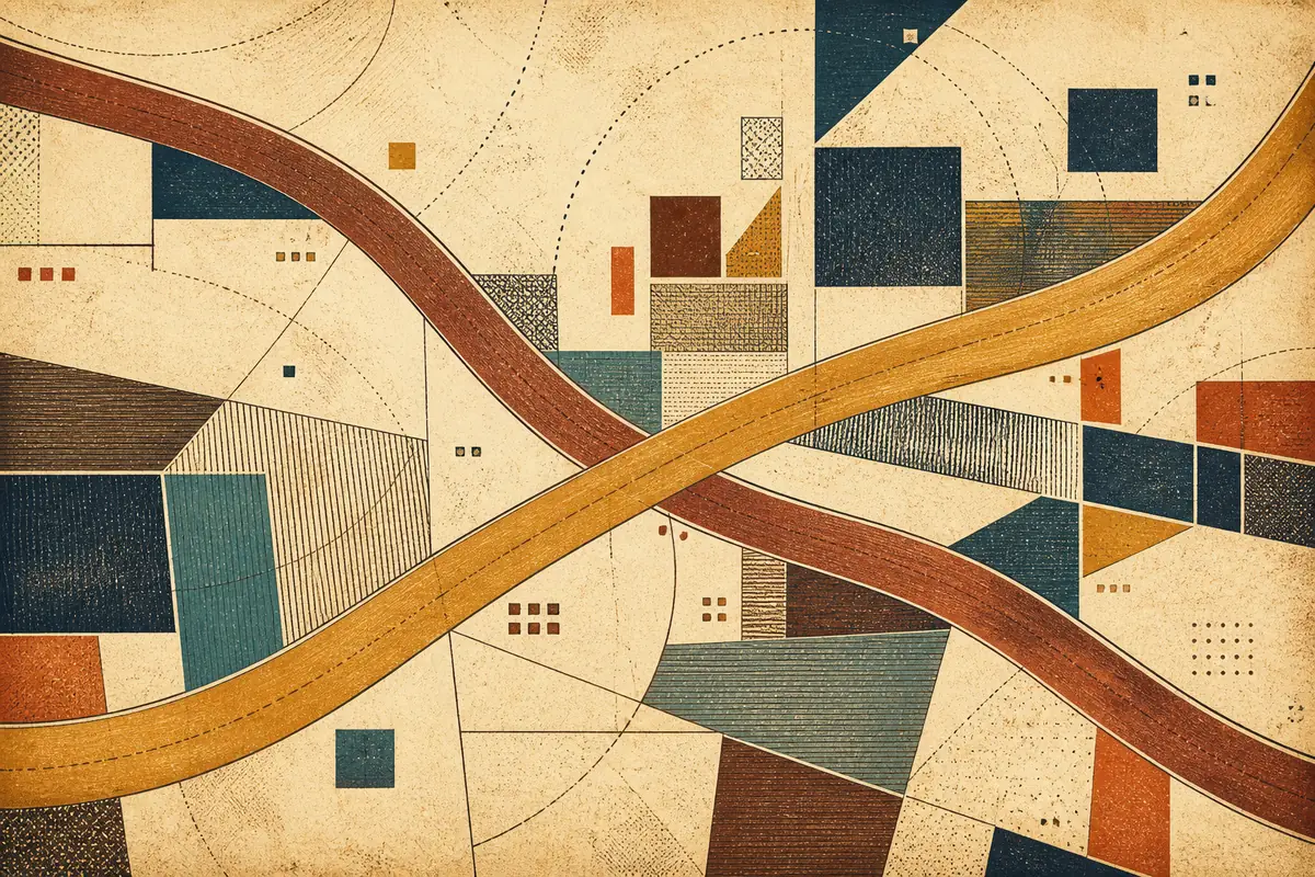 Abstract illustrated map composition for Shakopee, United States