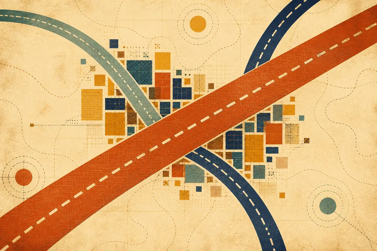 Abstract illustrated map composition for Shawnee, United States