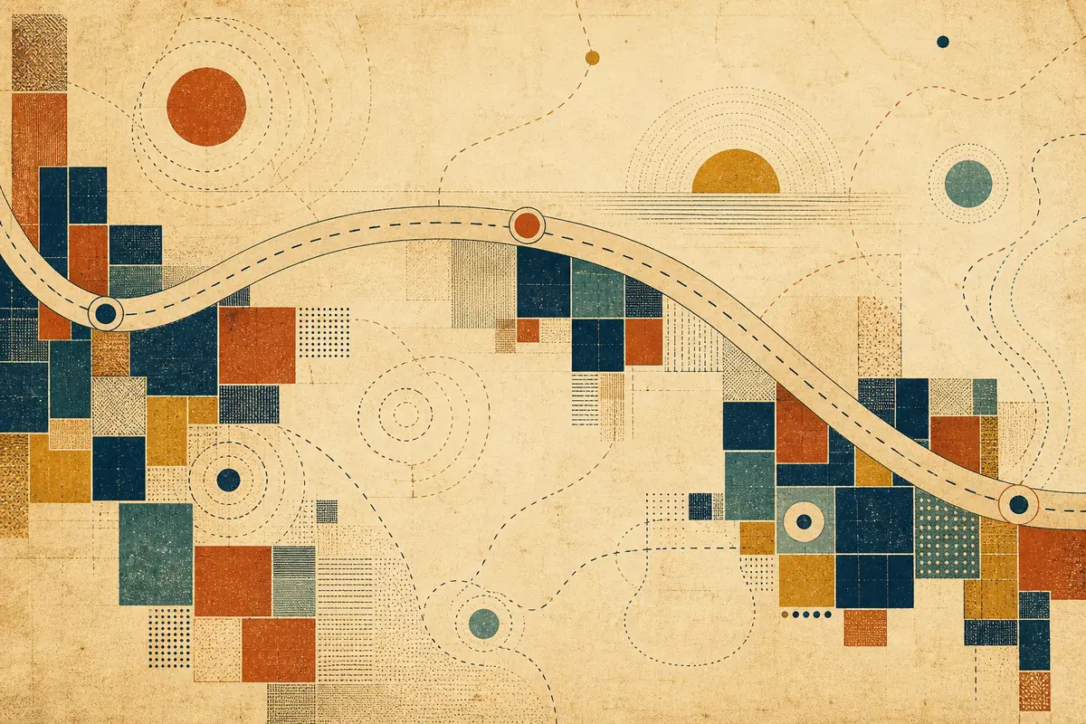 Abstract illustrated map composition for Sherwood, United States