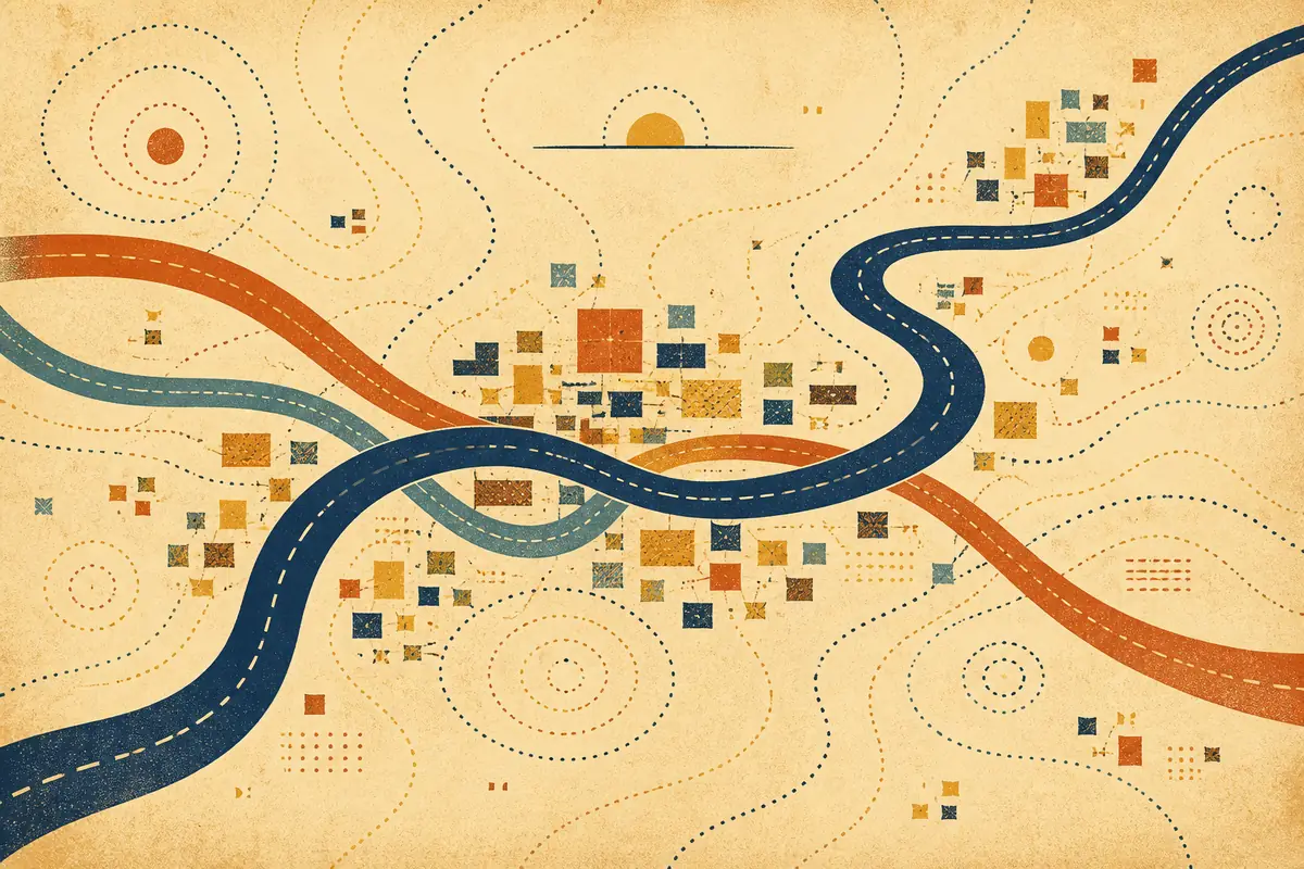 Abstract illustrated map composition for Sierra Vista, United States