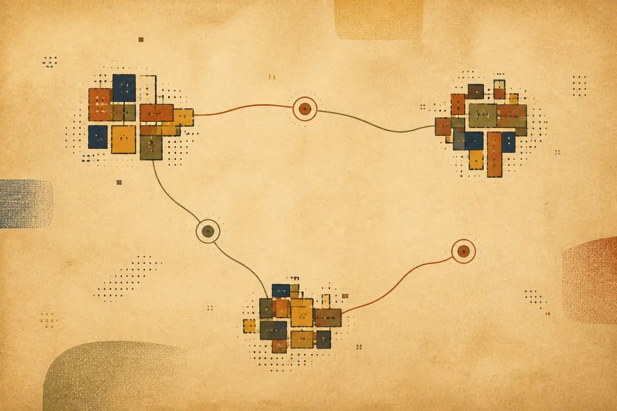 Abstract illustrated map composition for Silver Spring, United States