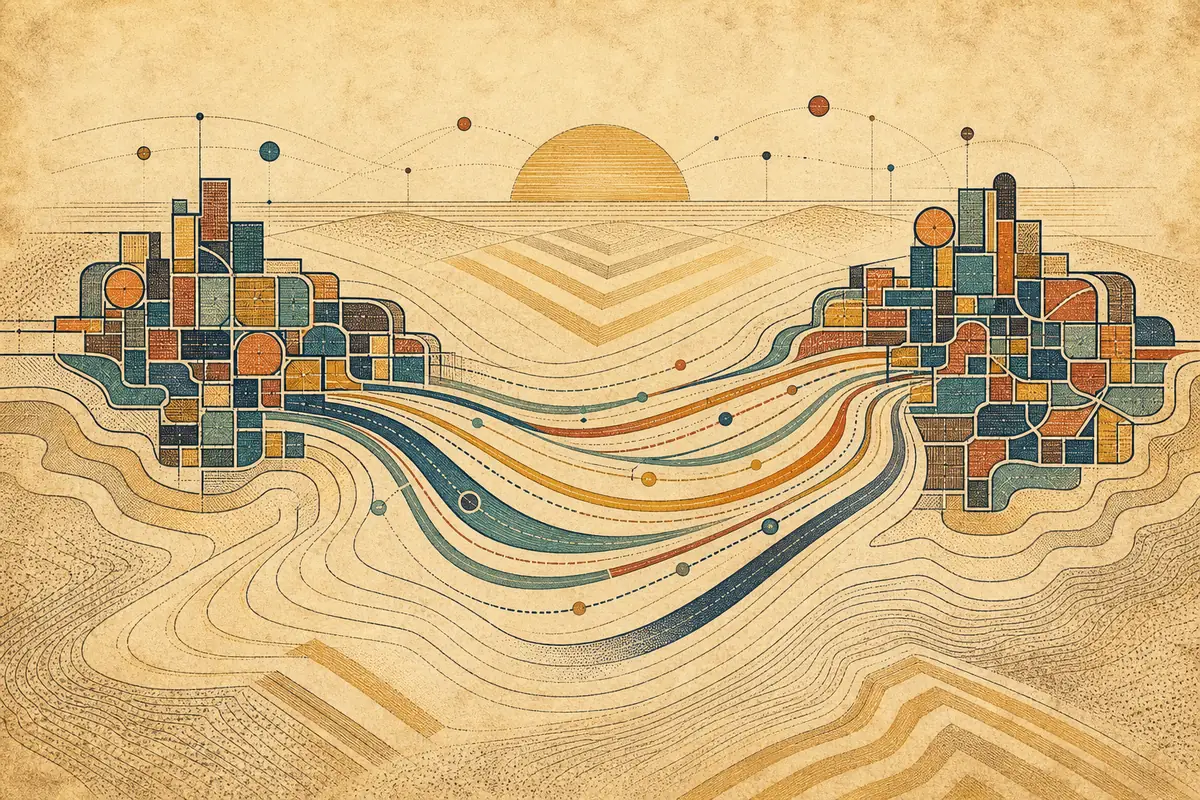 Abstract illustrated map composition for Simi Valley, United States