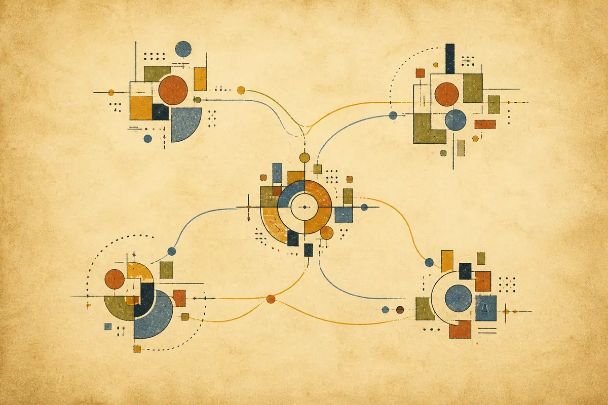 Abstract illustrated map composition for Sioux City, United States