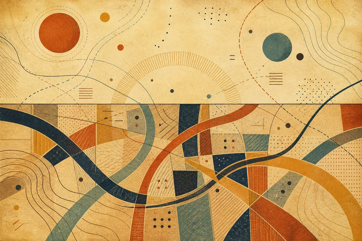 Abstract illustrated map composition for Skokie, United States