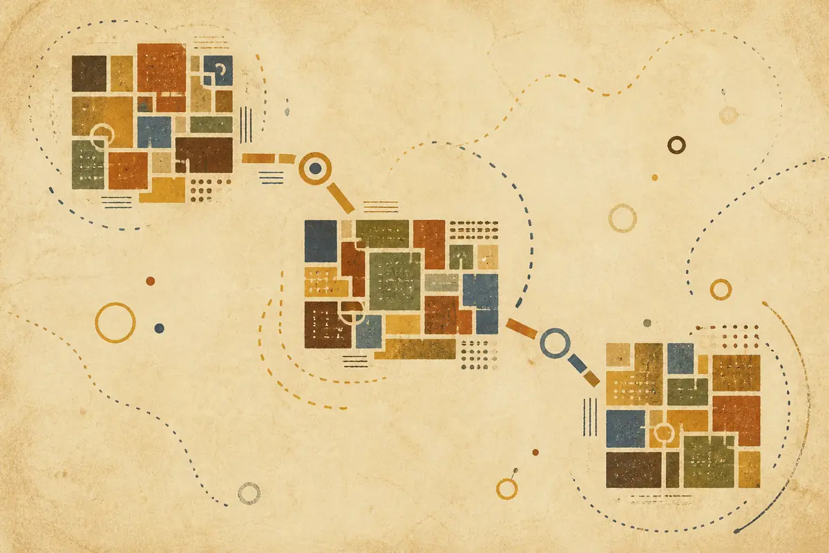 Abstract illustrated map composition for Slidell, United States