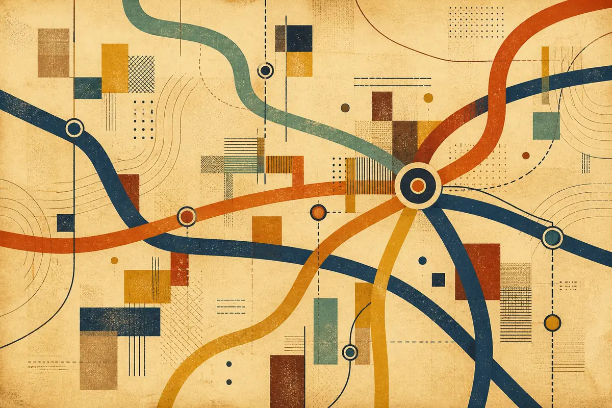 Abstract illustrated map composition for Smyrna, United States