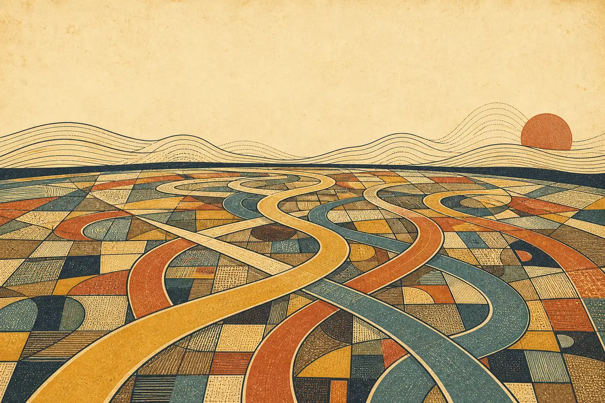 Abstract illustrated map composition for South Gate, United States
