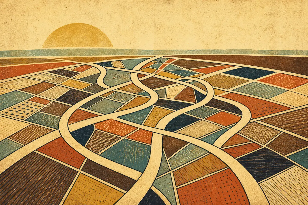 Abstract illustrated map composition for South Jordan, United States