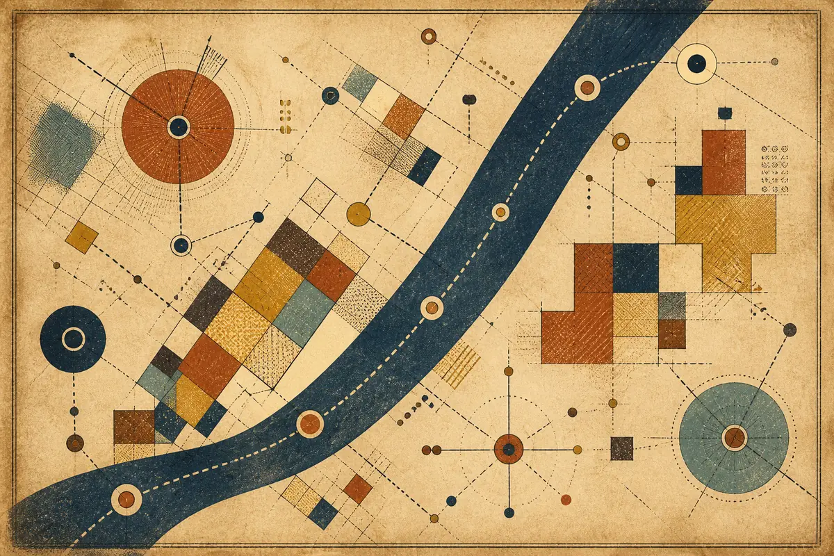 Abstract illustrated map composition for Southlake, United States