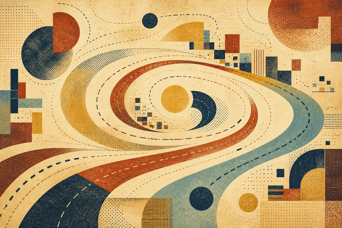 Abstract illustrated map composition for Spanaway, United States