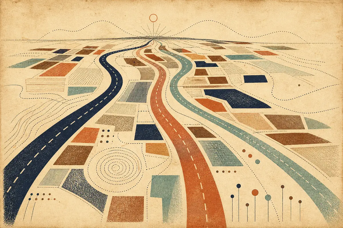 Abstract illustrated map composition for Spring Valley, United States