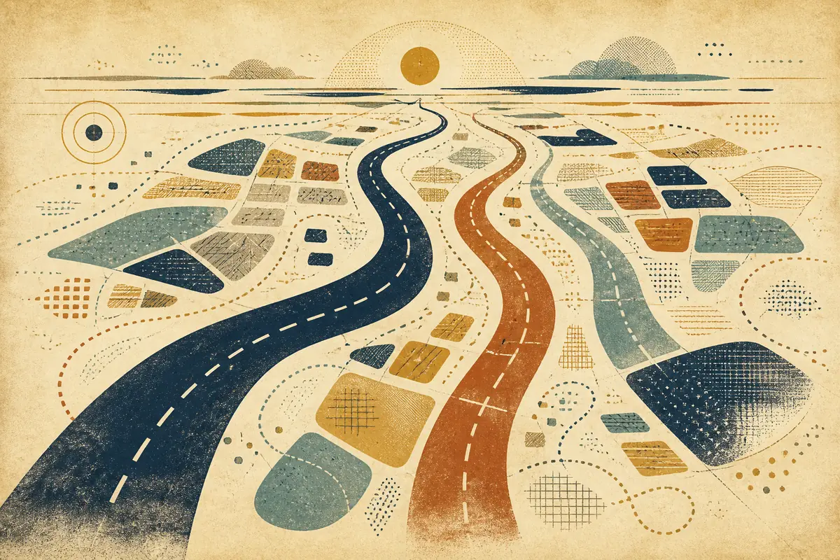 Abstract illustrated map composition for Spring Valley, United States