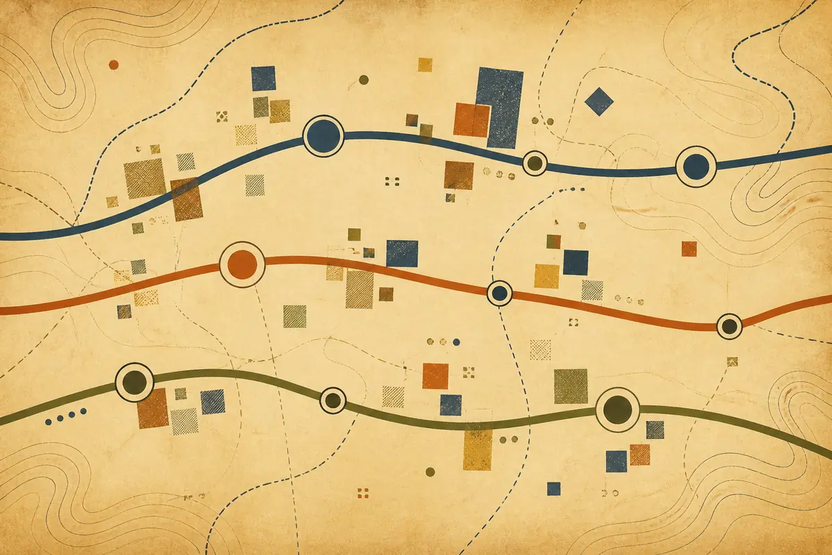 Abstract illustrated map composition for Spring Valley, United States