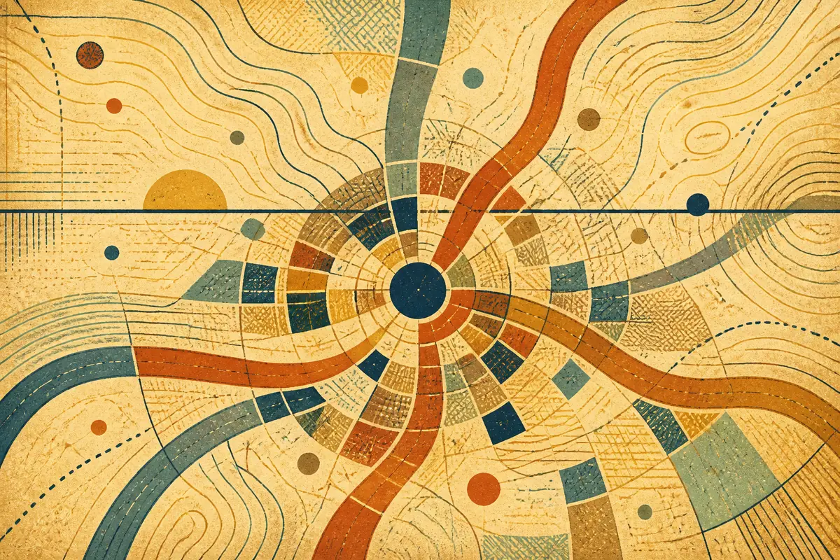 Abstract illustrated map composition for Springfield, United States