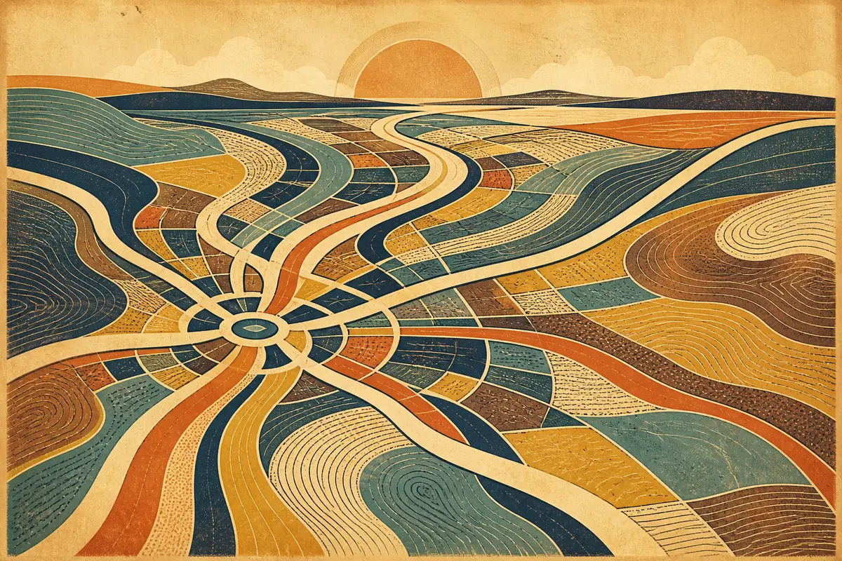 Abstract illustrated map composition for Springfield, United States