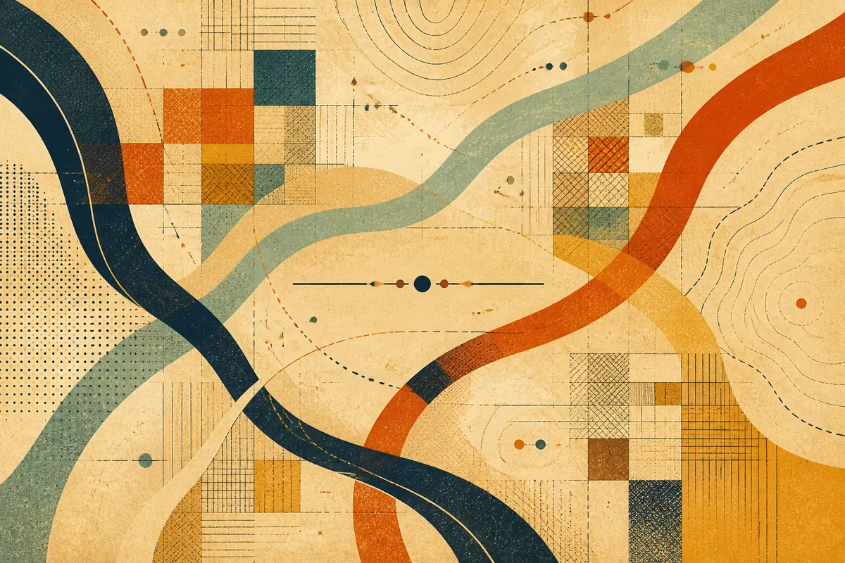 Abstract illustrated map composition for St. Clair Shores, United States