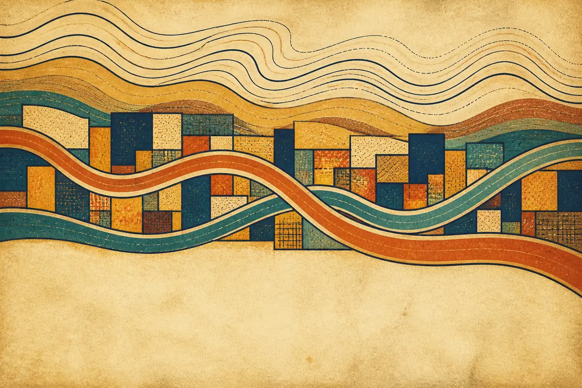 Abstract illustrated map composition for St. Cloud, United States