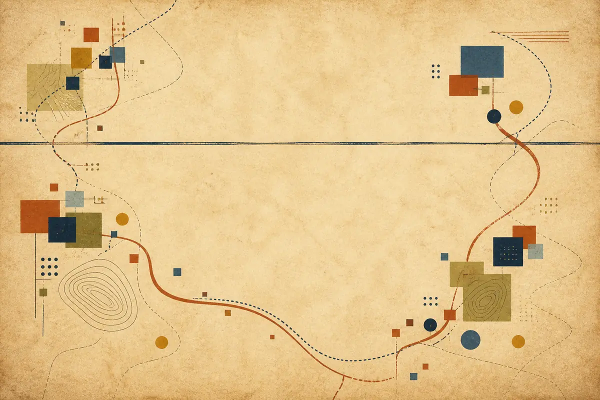 Abstract illustrated map composition for St. Joseph, United States