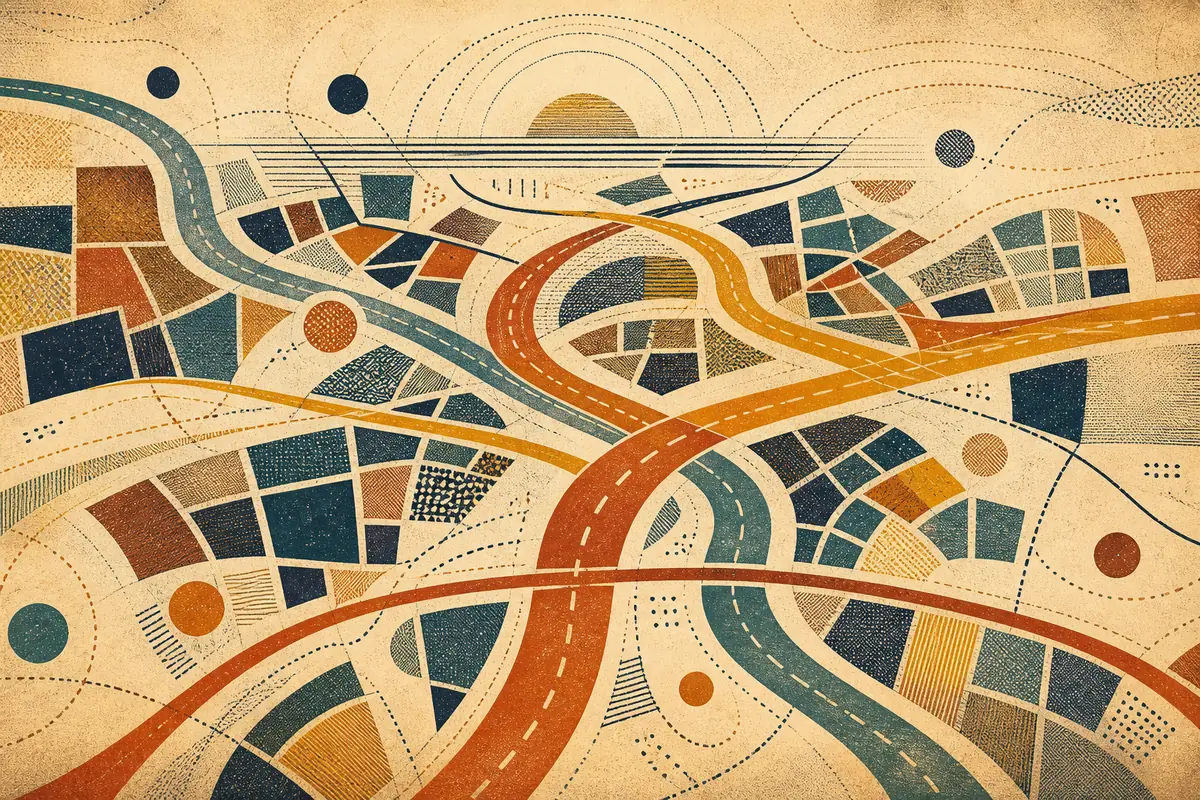 Abstract illustrated map composition for St. Louis Park, United States