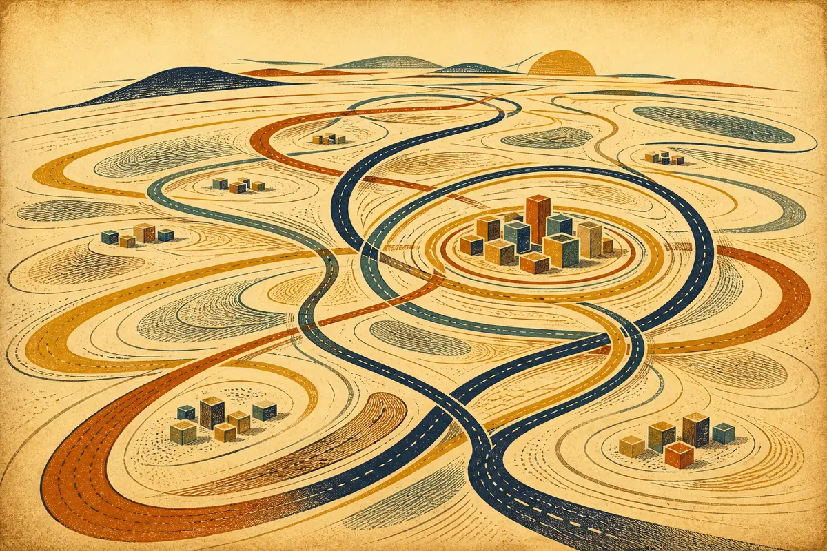 Abstract illustrated map composition for St. Louis, United States