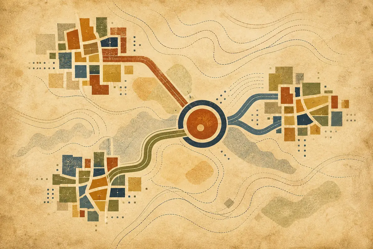 Abstract illustrated map composition for St. Paul, United States