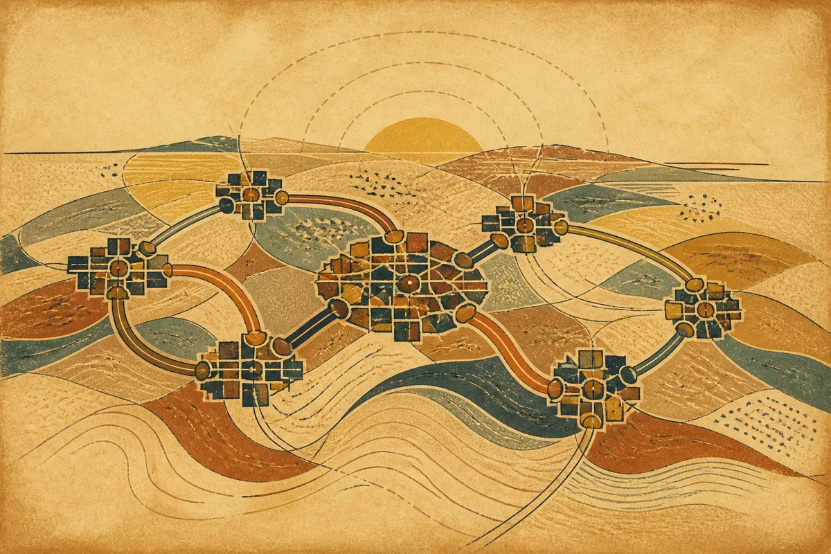 Abstract illustrated map composition for St. Petersburg, United States