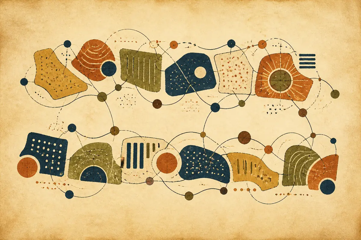 Abstract illustrated map composition for Sterling Heights, United States