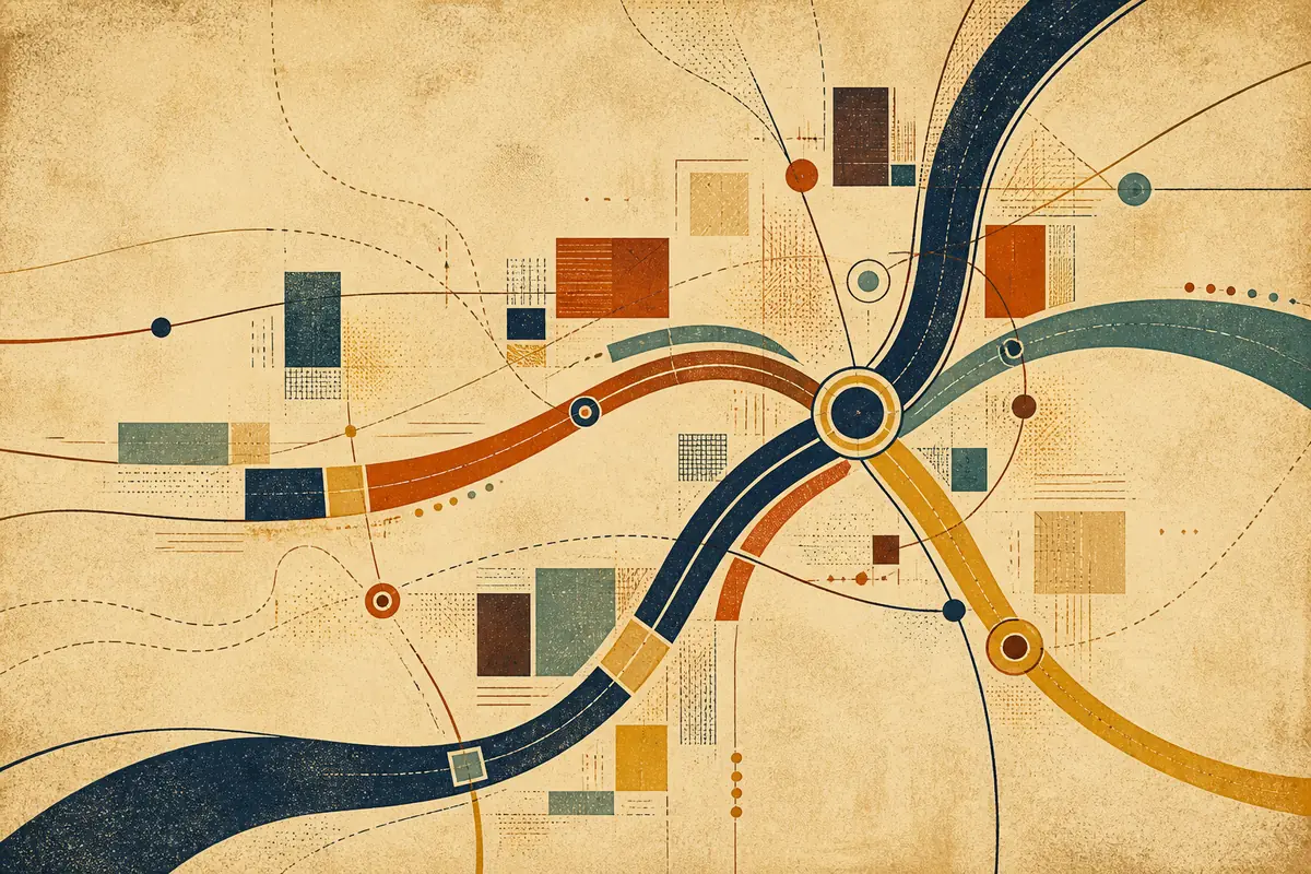 Abstract illustrated map composition for Stonecrest, United States