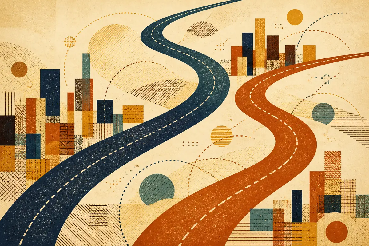 Abstract illustrated map composition for Stow, United States