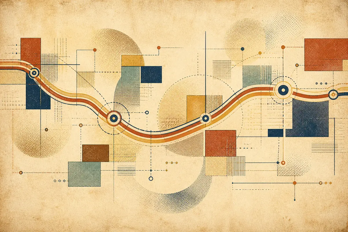 Abstract illustrated map composition for Streamwood, United States