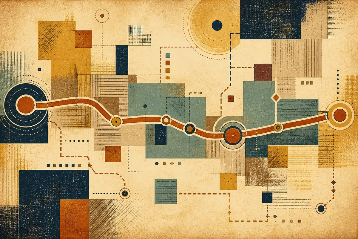 Abstract illustrated map composition for Strongsville, United States
