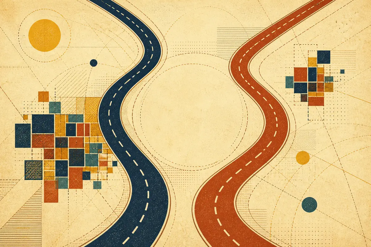 Abstract illustrated map composition for Suisun City, United States