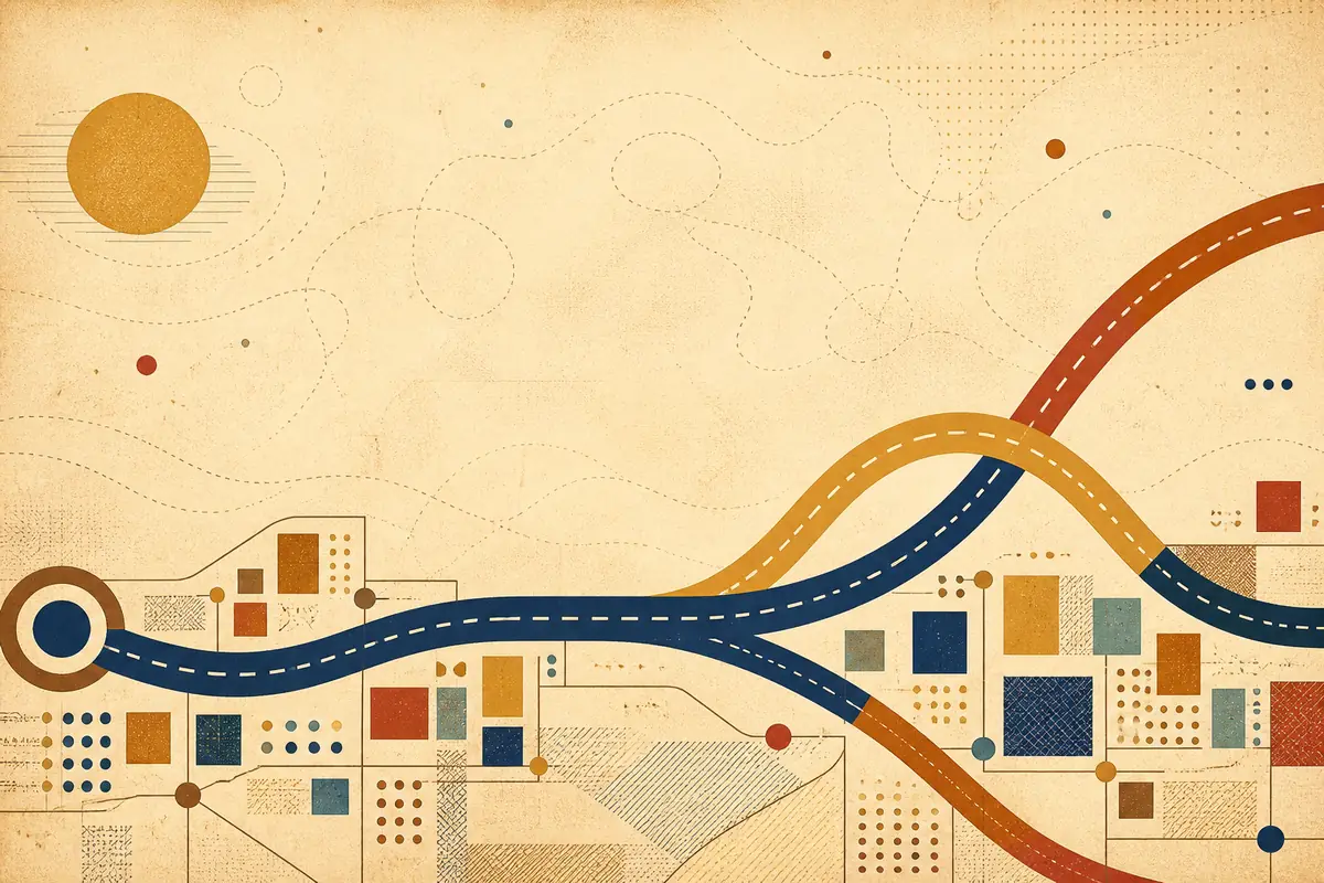 Abstract illustrated map composition for Summerlin South, United States
