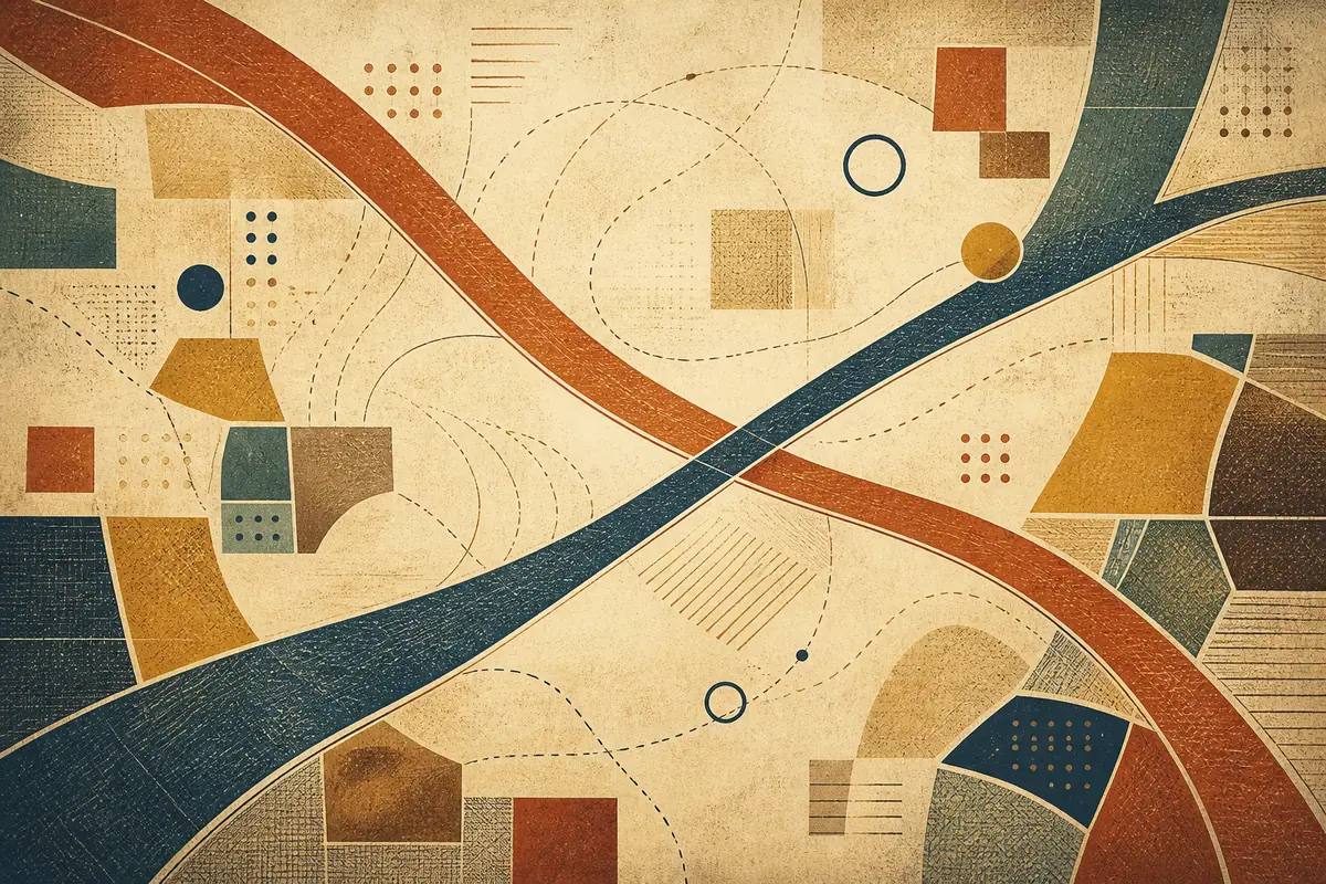 Abstract illustrated map composition for Summerville, United States