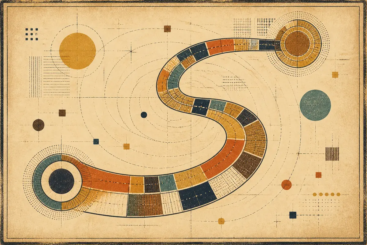 Abstract illustrated map composition for Sun City, United States