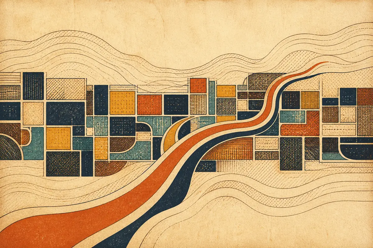 Abstract illustrated map composition for Sunrise, United States