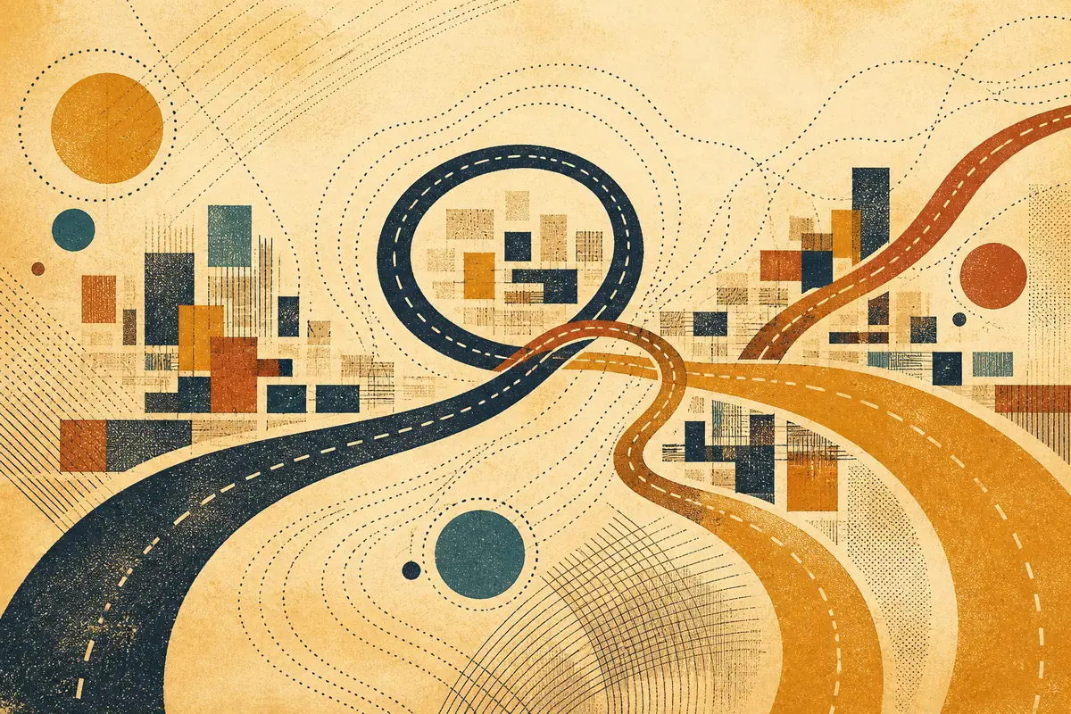 Abstract illustrated map composition for Syracuse, United States