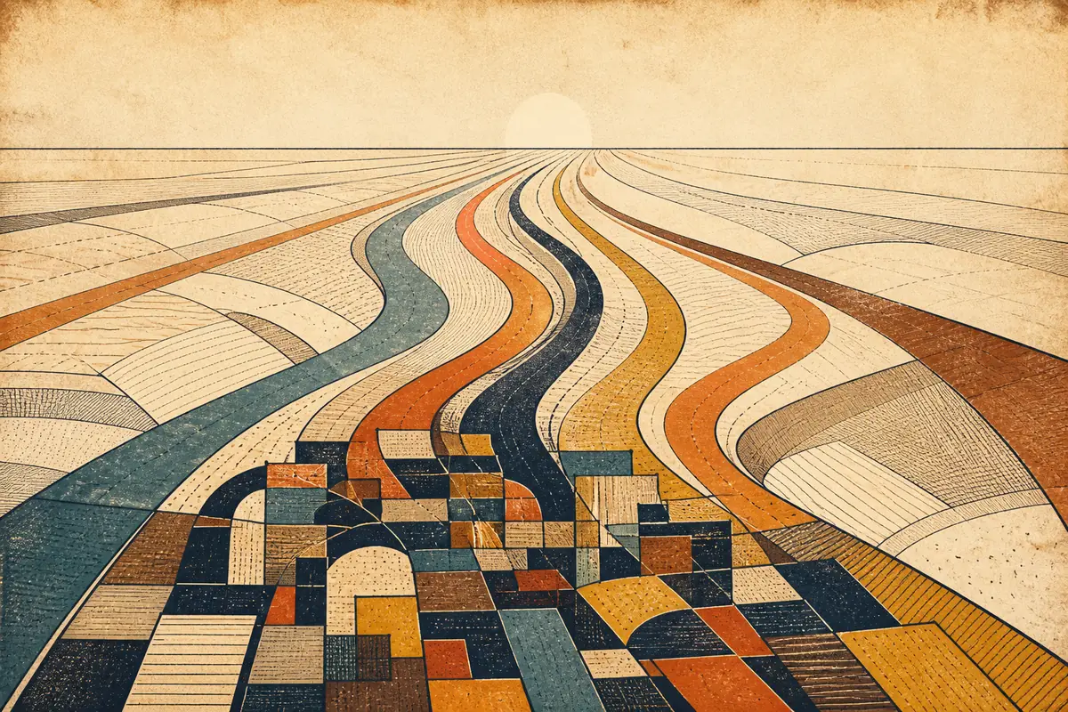Abstract illustrated map composition for Syracuse, United States