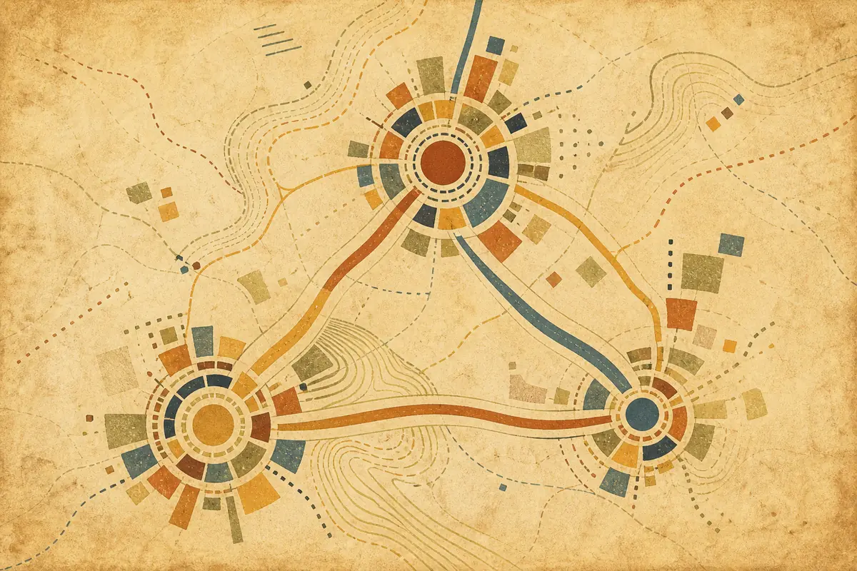 Abstract illustrated map composition for Tacoma, United States