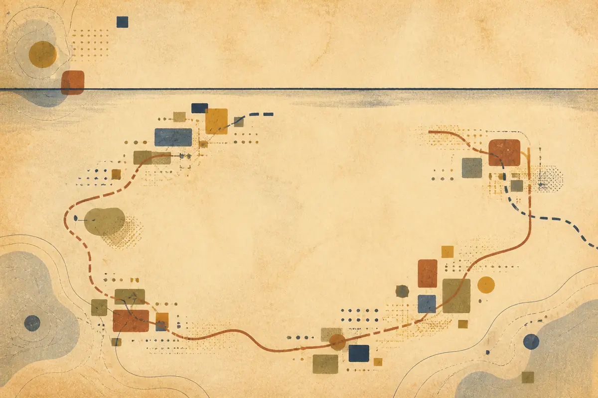 Abstract illustrated map composition for Tamarac, United States