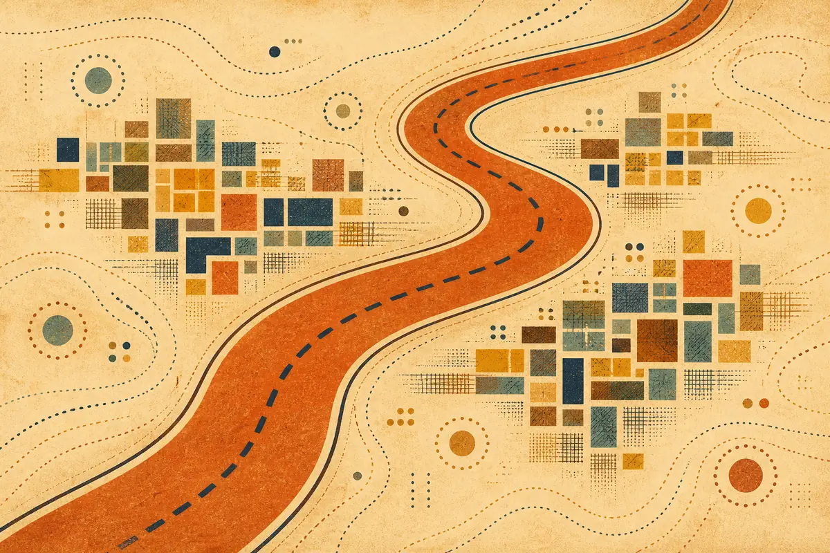 Abstract illustrated map composition for Tamiami, United States
