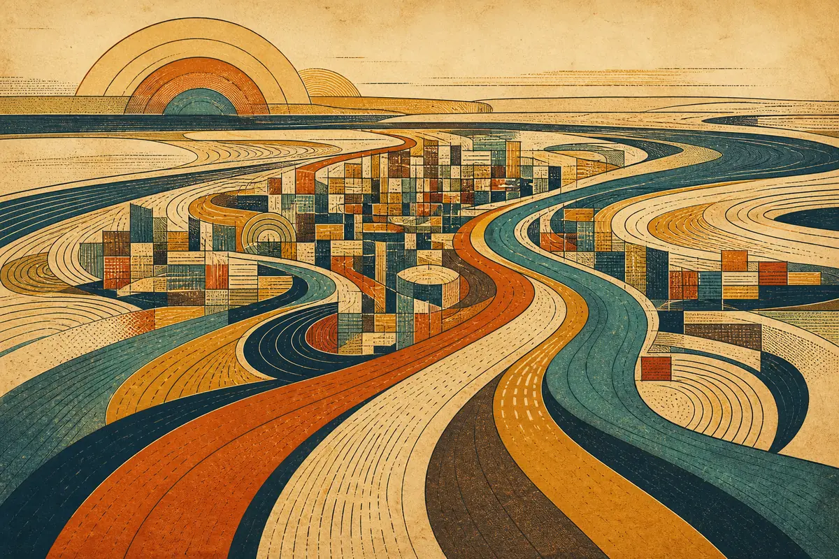 Abstract illustrated map composition for Tampa, United States