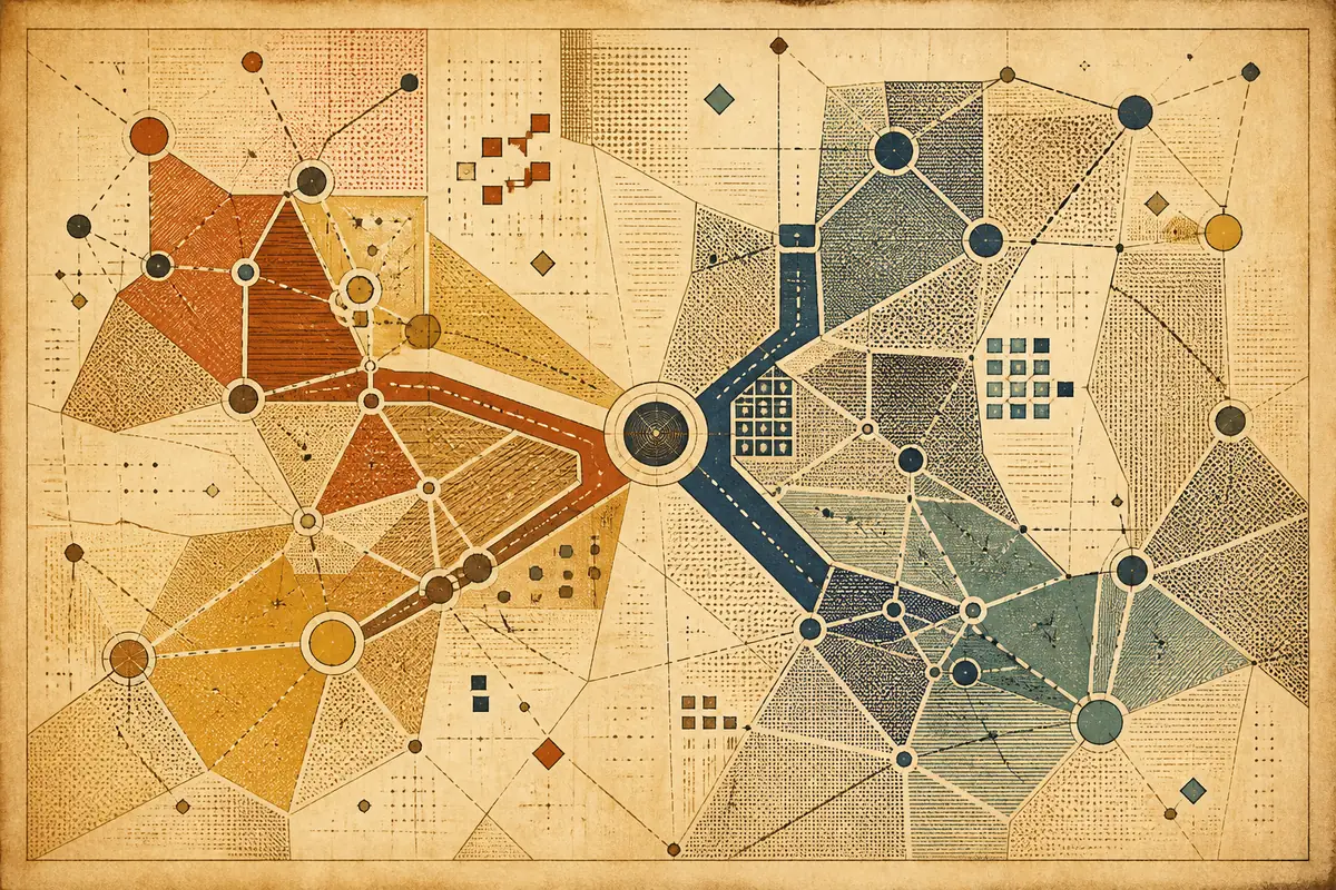 Abstract illustrated map composition for Temple Terrace, United States