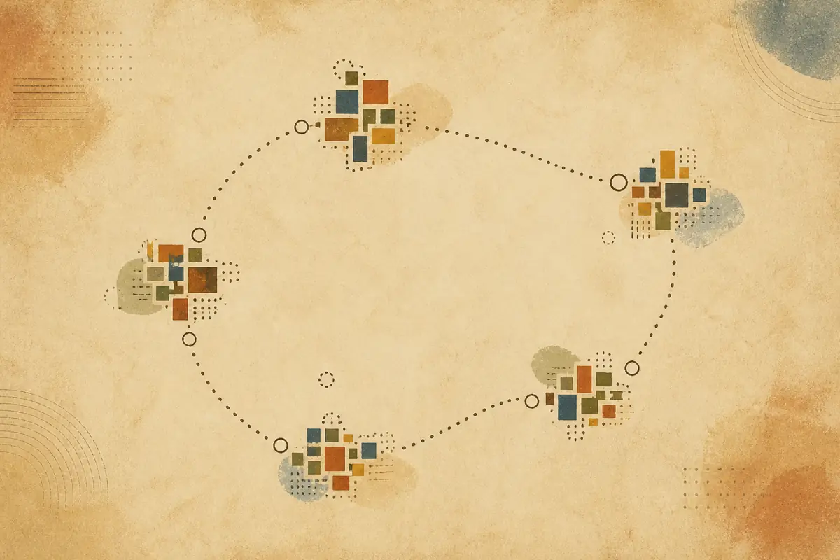 Abstract illustrated map composition for Terre Haute, United States
