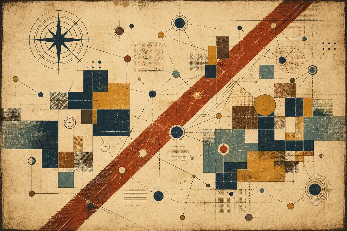 Abstract illustrated map composition for Texarkana, United States