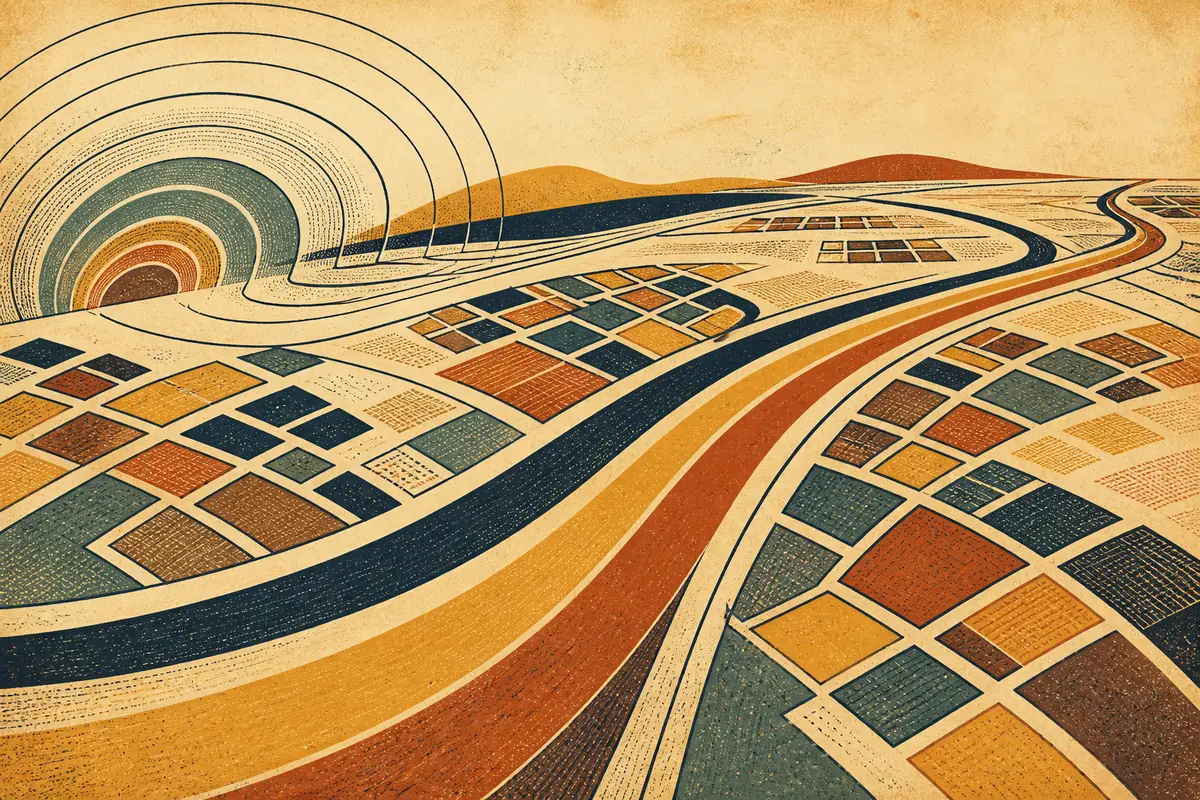 Abstract illustrated map composition for Texarkana, United States