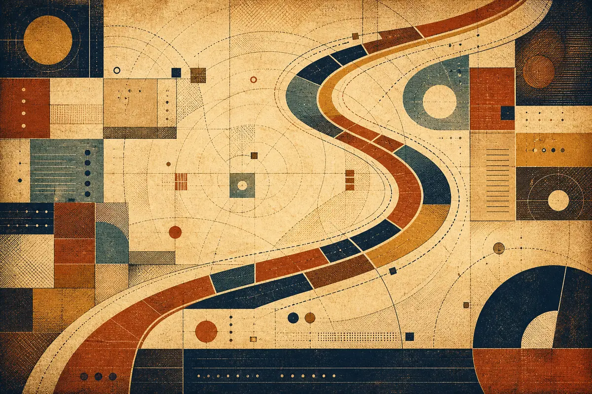 Abstract illustrated map composition for Texas City, United States
