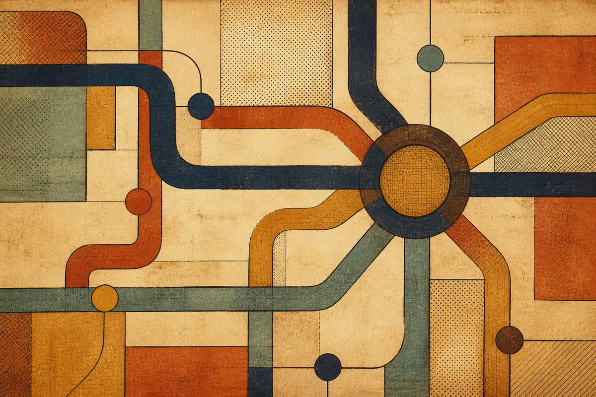 Abstract illustrated map composition for The Hammocks, United States