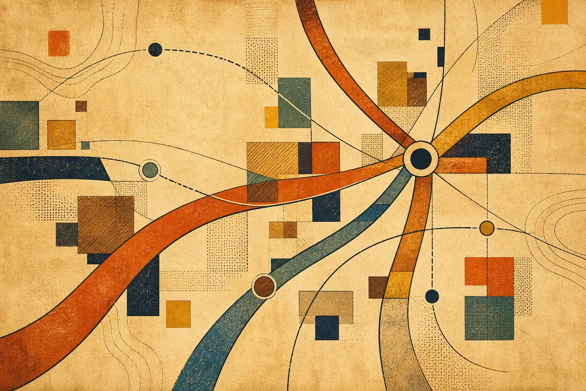 Abstract illustrated map composition for Tigard, United States